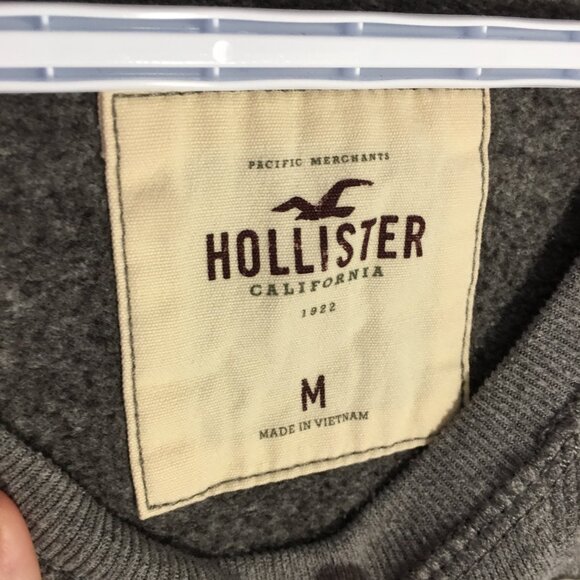 Hollister Sweatshirt Med Womans 40" Grey Pink Logo Bird Chest 40" Length 22" - Picture 2 of 6